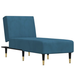 Chaise longue bleu velours