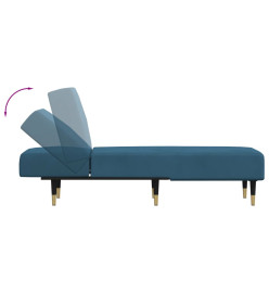 Chaise longue bleu velours