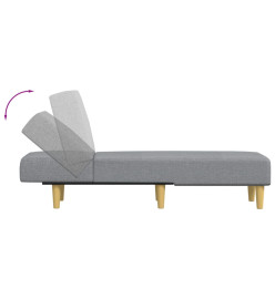 Chaise longue gris clair tissu