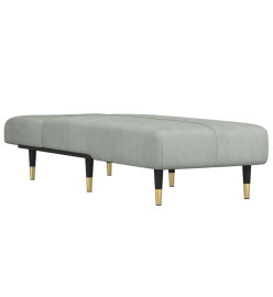 Chaise longue gris clair velours