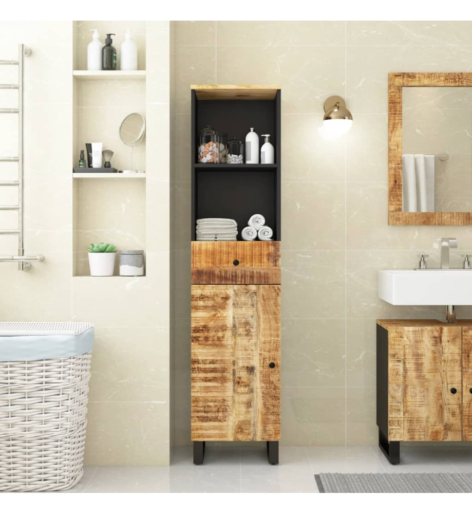 Armoire de salle de bain 38x33x160 cm bois massif de manguier