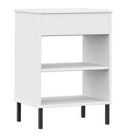 Armoire console avec pieds en métal Blanc Bois pin massif OSLO