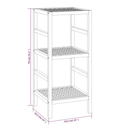 Étagère de salle de bain 35,5x35,5x79 cm Bois massif de noyer