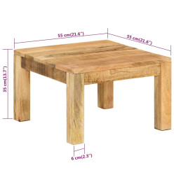 Table basse 55x55x35 cm Bois de manguier massif