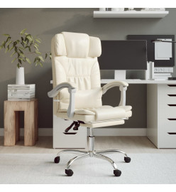 Fauteuil inclinable de bureau Crème Similicuir