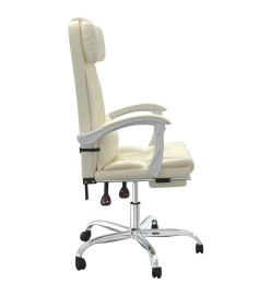 Fauteuil inclinable de bureau Crème Similicuir