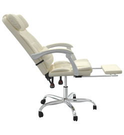 Fauteuil inclinable de bureau Crème Similicuir