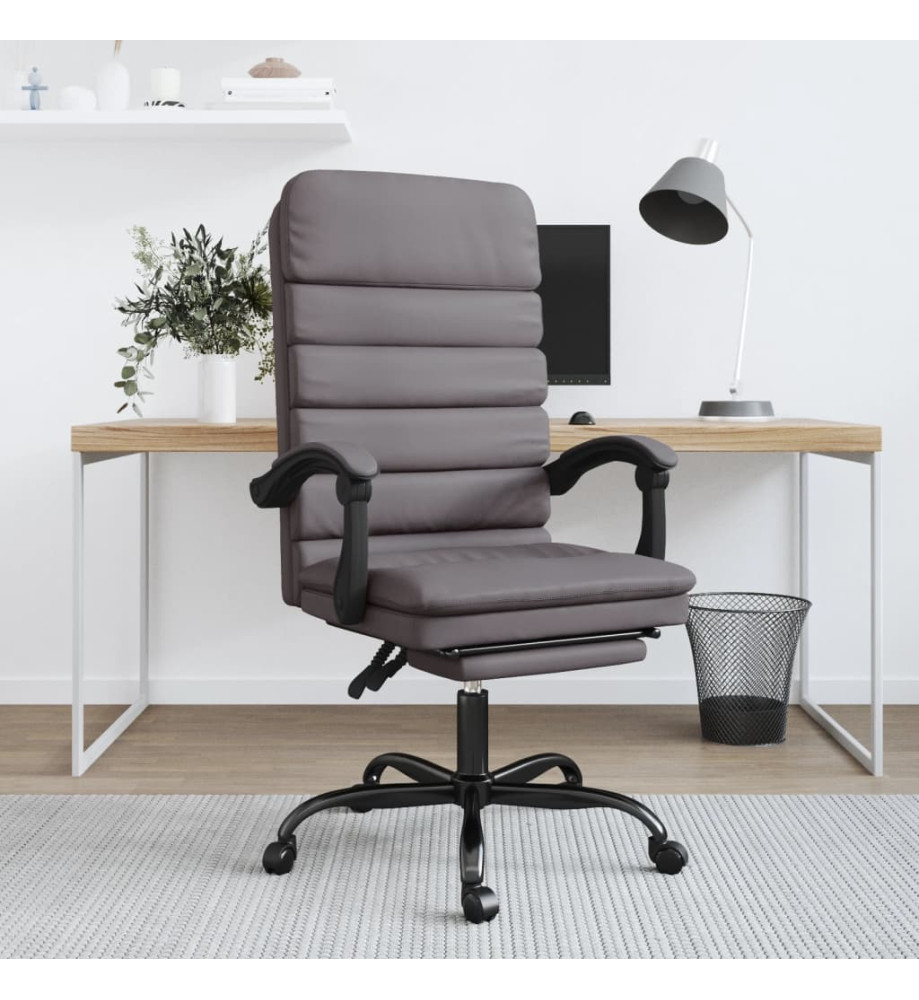 Fauteuil de massage inclinable de bureau Gris Similicuir