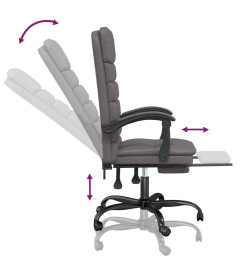 Fauteuil de massage inclinable de bureau Gris Similicuir