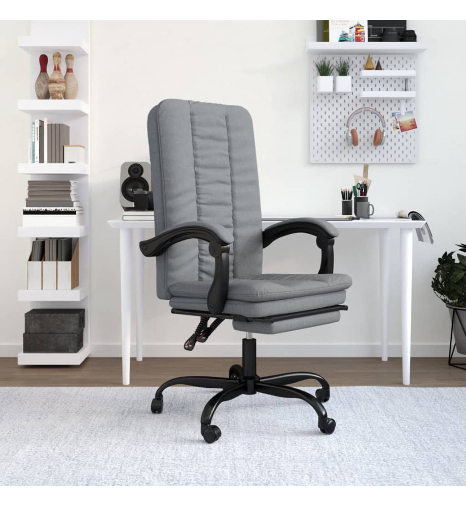 Fauteuil inclinable de bureau Gris clair Tissu