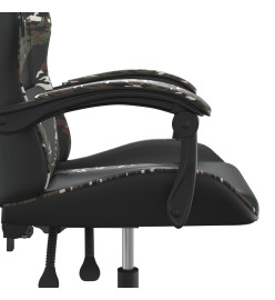 Chaise de jeu pivotante Noir et camouflage Similicuir