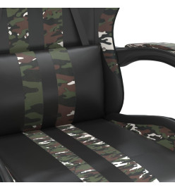 Chaise de jeu pivotante repose-pied Noir camouflage Similicuir