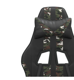 Chaise de jeu pivotante repose-pied Noir camouflage Similicuir