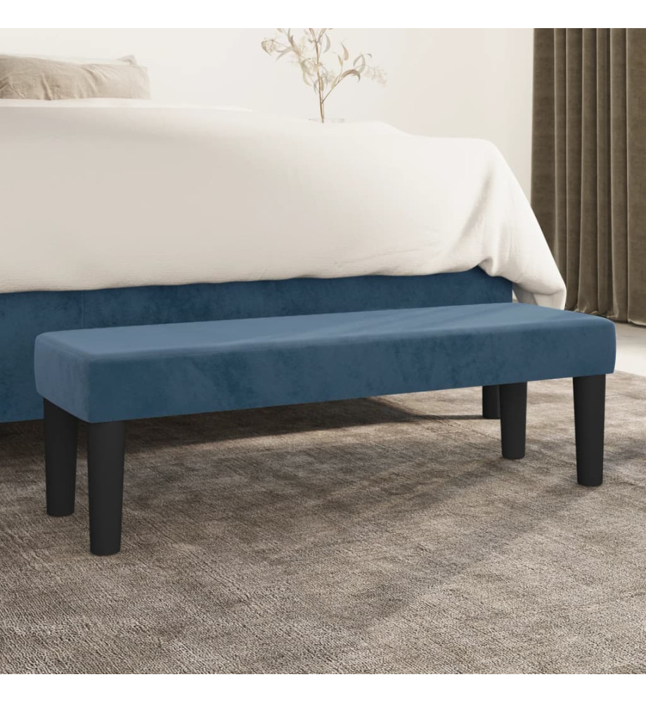 Banc Bleu foncé 100x30x30 cm Velours