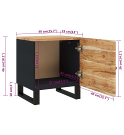 Table de chevet 40x33x46 cm Bois d'acacia massif