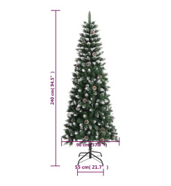 Sapin de Noël artificiel avec support Vert 240 cm PVC