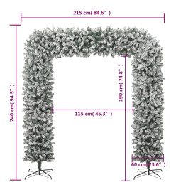 Arche de sapin de Noël à flocons de neige 240 cm