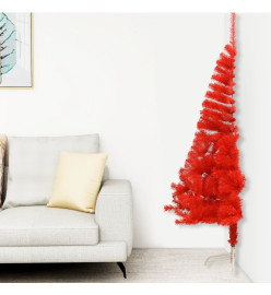 Demi sapin de Noël artificiel avec support Rouge 240 cm PVC