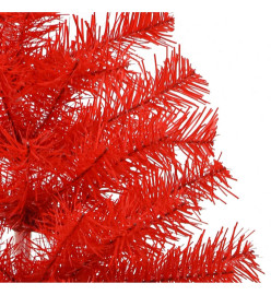 Demi sapin de Noël artificiel avec support Rouge 240 cm PVC