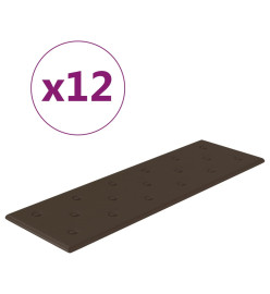 Panneaux muraux 12 pcs Marron 90x30 cm Similicuir 3,24 m²