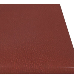 Panneaux muraux 12pcs Rouge bordeaux 60x15cm Similicuir 1,08 m²