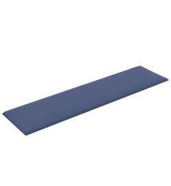 Panneaux muraux 12 pcs Bleu 60x15 cm Tissu 1,08 m²