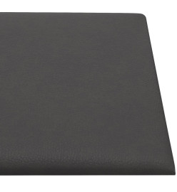 Panneaux muraux 12 pcs Gris 30x15 cm Similicuir 0,54 m²