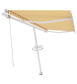 Auvent automatique sur pied 400x350 cm Jaune/Blanc