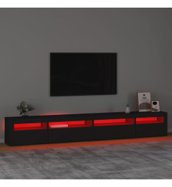 Meuble TV avec lumières LED Noir 270x35x40 cm