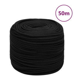 Corde de travail Noir 10 mm 50 m Polyester