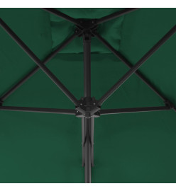 Parasol d'extérieur avec mât en acier 250 x 250 cm Vert