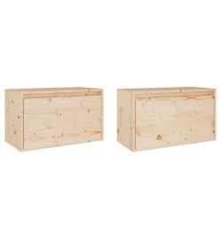 Armoires murales 2 pcs 60x30x35 cm Bois de pin massif