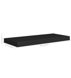 Étagères murales flottantes 4 pcs Noir 60x23,5x3,8 cm MDF