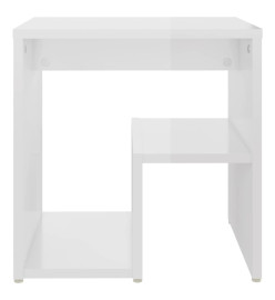 Tables de chevet 2 pcs Blanc brillant 40x30x40 cm Aggloméré