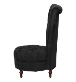 Chaise de canapé avec dossier haut Noir Tissu