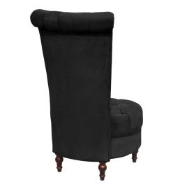 Chaise de canapé avec dossier haut Noir Tissu