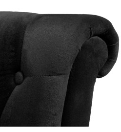 Chaise de canapé avec dossier haut Noir Tissu