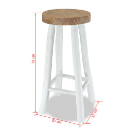 Tabouret de bar Bois de teck massif