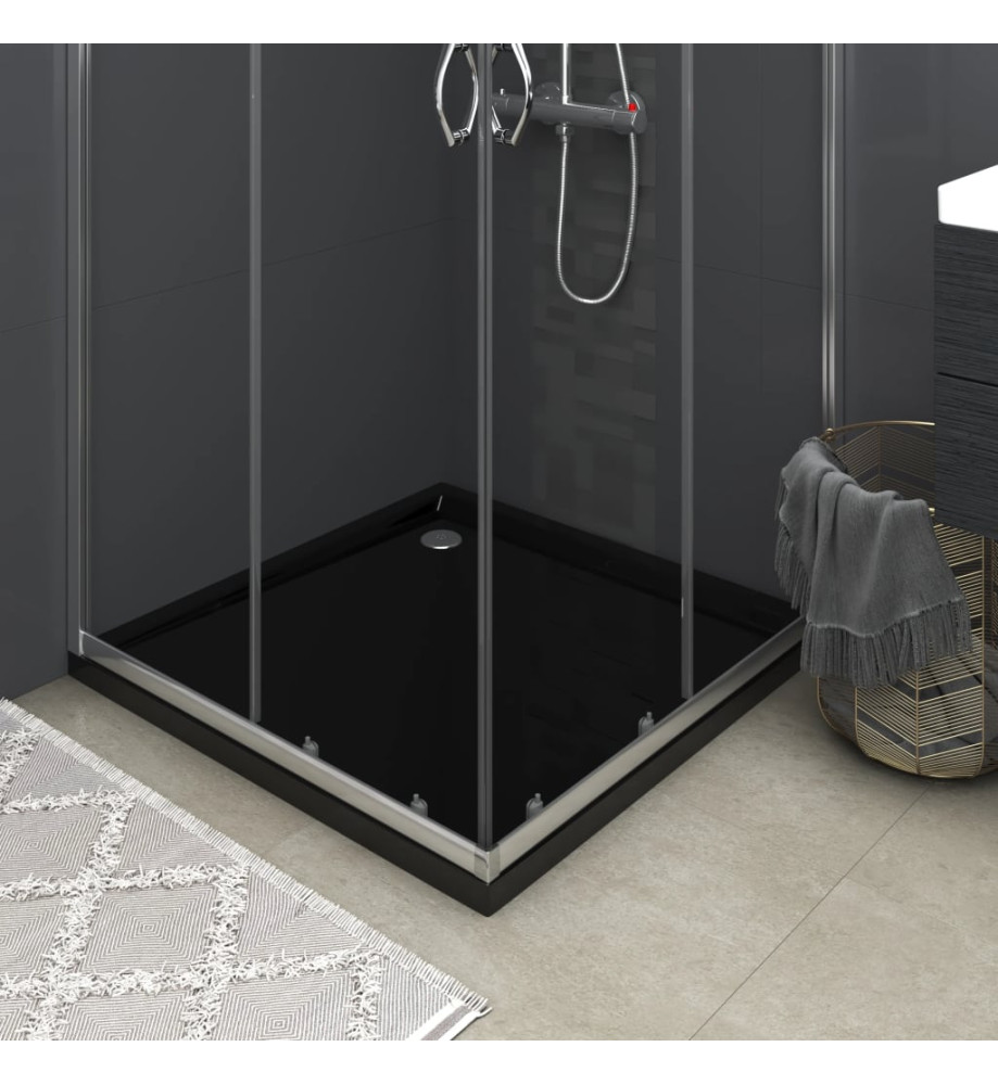 Receveur de douche carré ABS Noir 90x90 cm