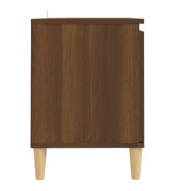 Meuble TV avec pieds en bois massif Chêne marron 103,5x35x50 cm