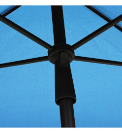 Parasol de jardin avec mât 210x140 cm Bleu azuré