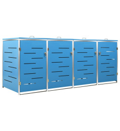 Abri pour quatre poubelles 276,5x77,5x115,5 cm Inox