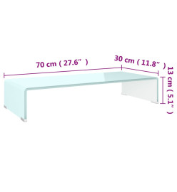 Meuble TV/Support pour moniteur 70x30x13 cm verre vert