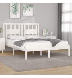 Cadre de lit Blanc Bois de pin massif 200x200 cm