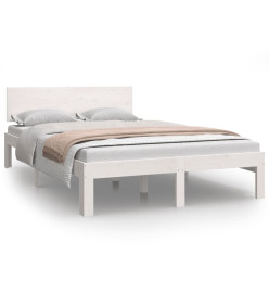 Cadre de lit Blanc Bois de pin massif 120x200 cm