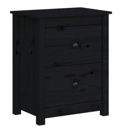 Table de chevet Noir 50x35x61,5 cm Bois de pin massif