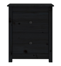 Table de chevet Noir 50x35x61,5 cm Bois de pin massif