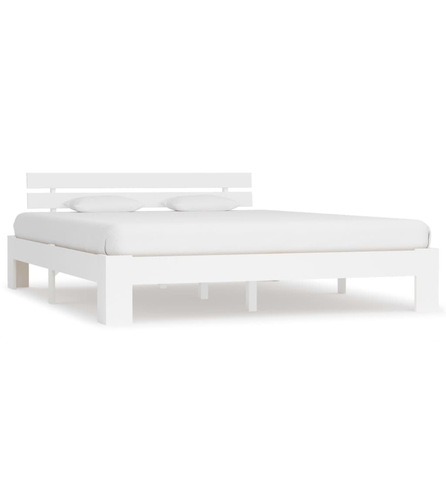 Cadre de lit Blanc Bois de pin massif 180 x 200 cm Cadre de lit Blanc Bois de pin massif 180 x 200 cm