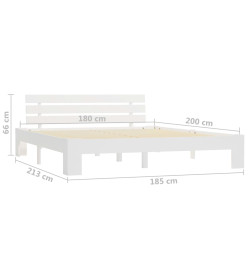 Cadre de lit Blanc Bois de pin massif 180 x 200 cm