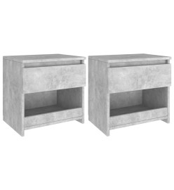 Tables de chevet 2 pcs Gris béton 40x30x39 cm Aggloméré